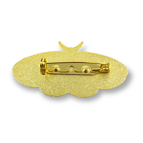 Large gold enamel tulip sacred star moth pin - Picture 9 of 9